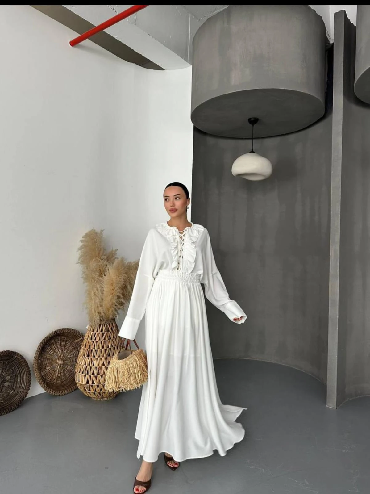 White blouse and skirt set