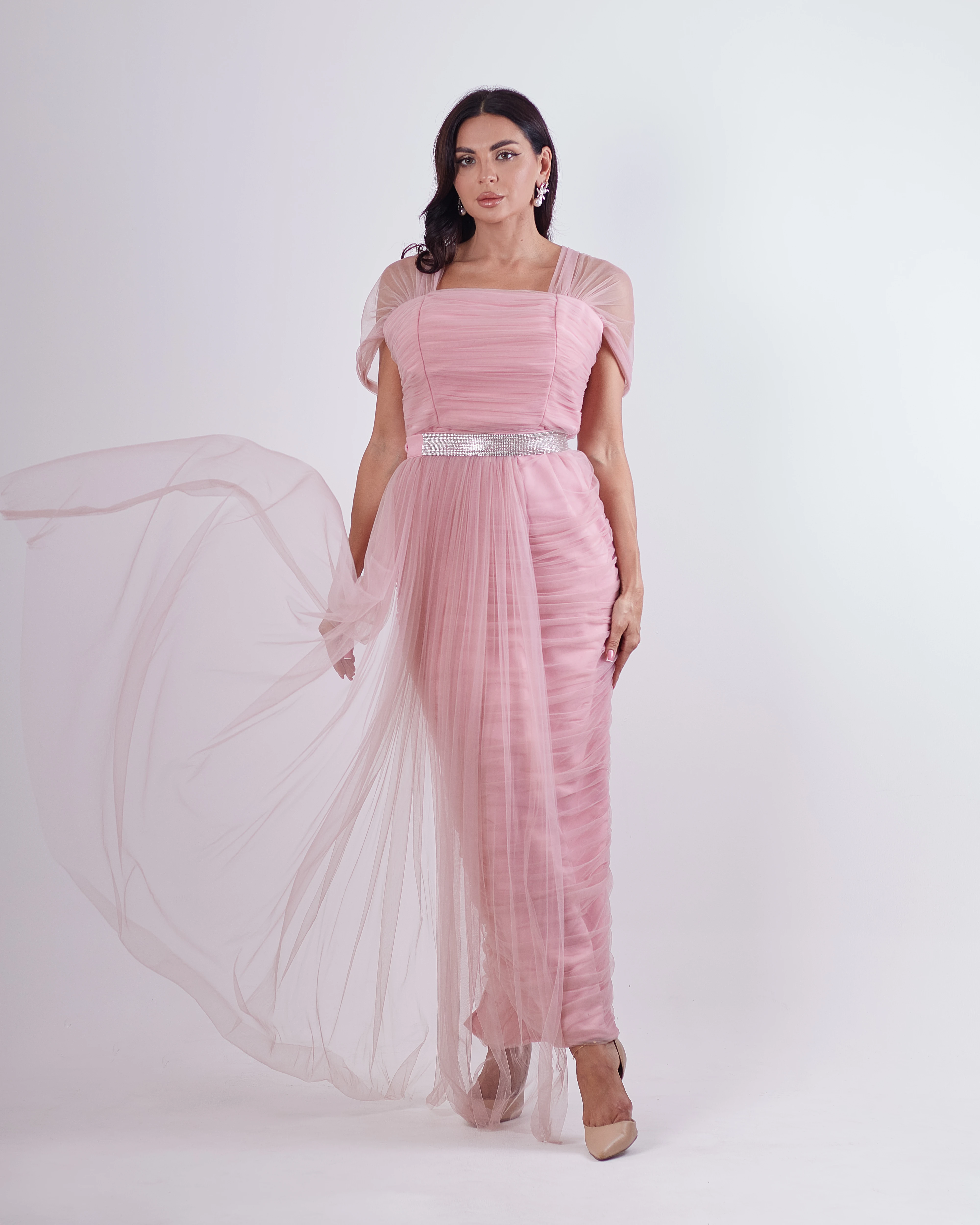 chiffon mermaid fitted dress