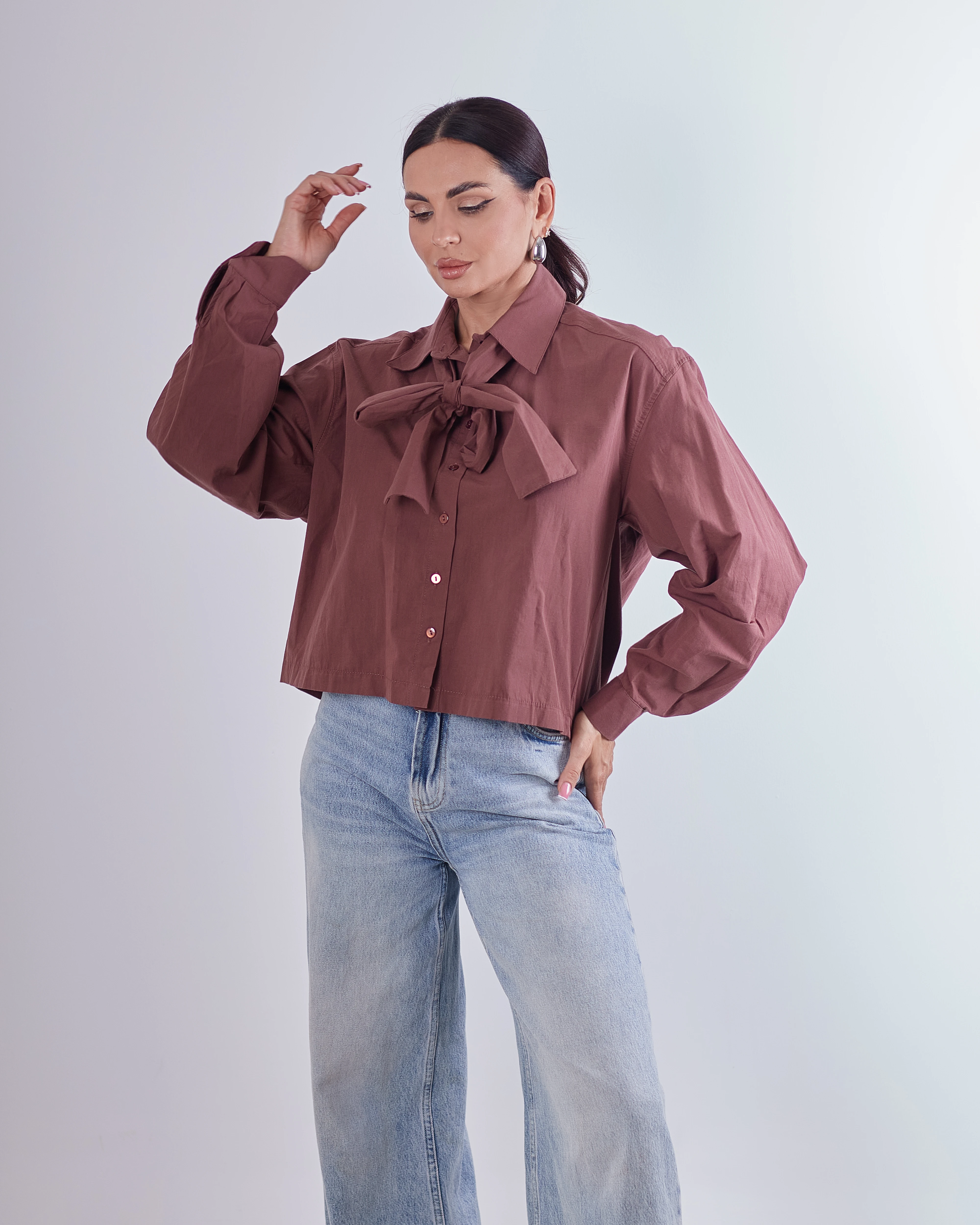 Maroon croptop blouse