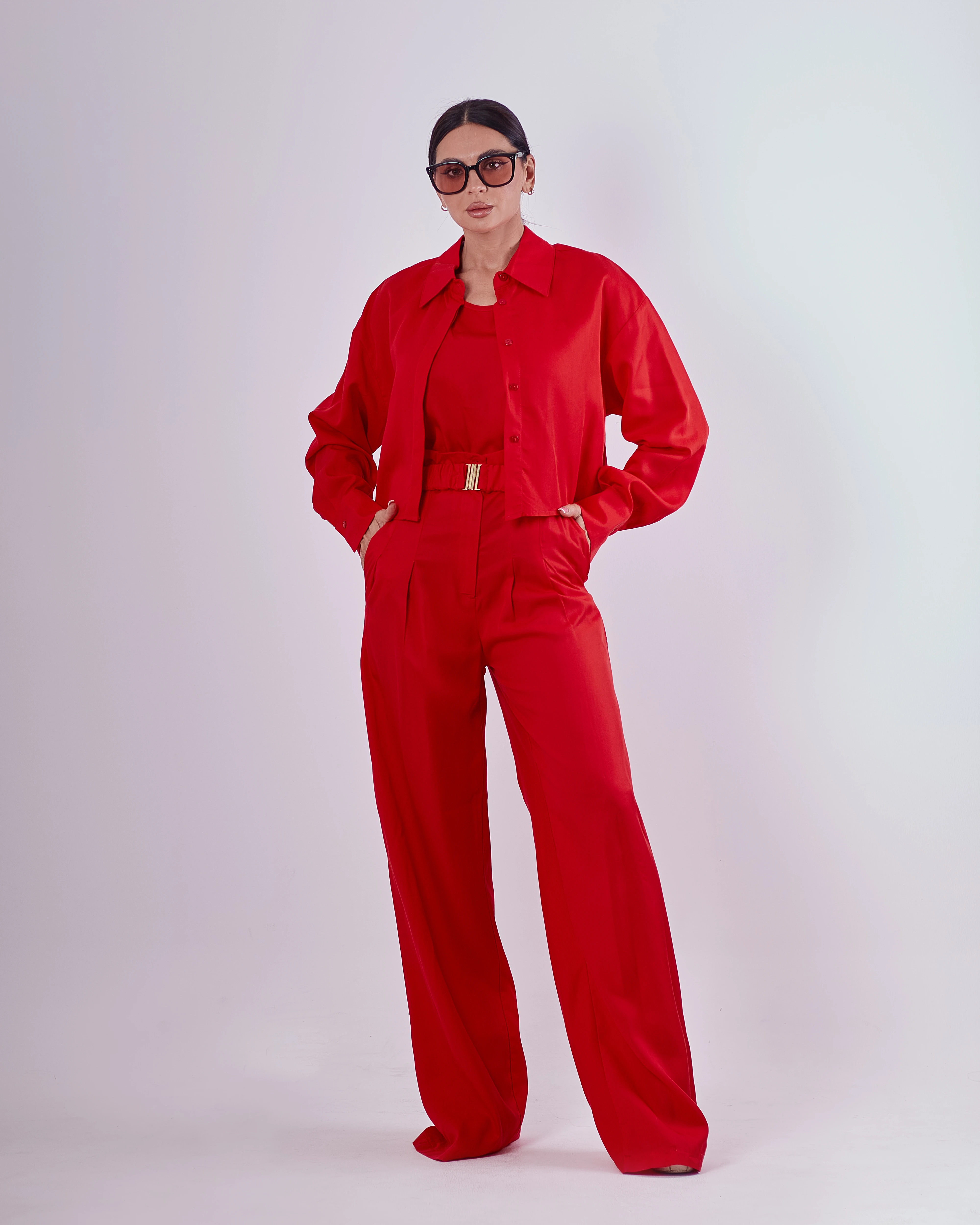 Red set 3pcs crop top style